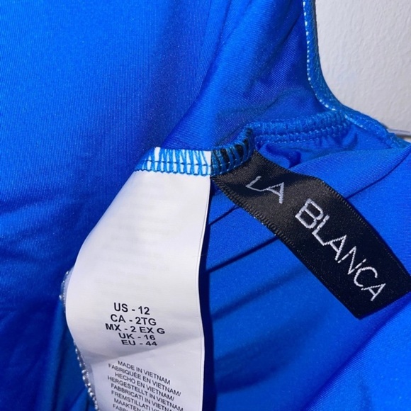 La Blanca Women's One Piece Swimsuit Island Goddess Shirred Side NWT 12 - Picture 6 of 8